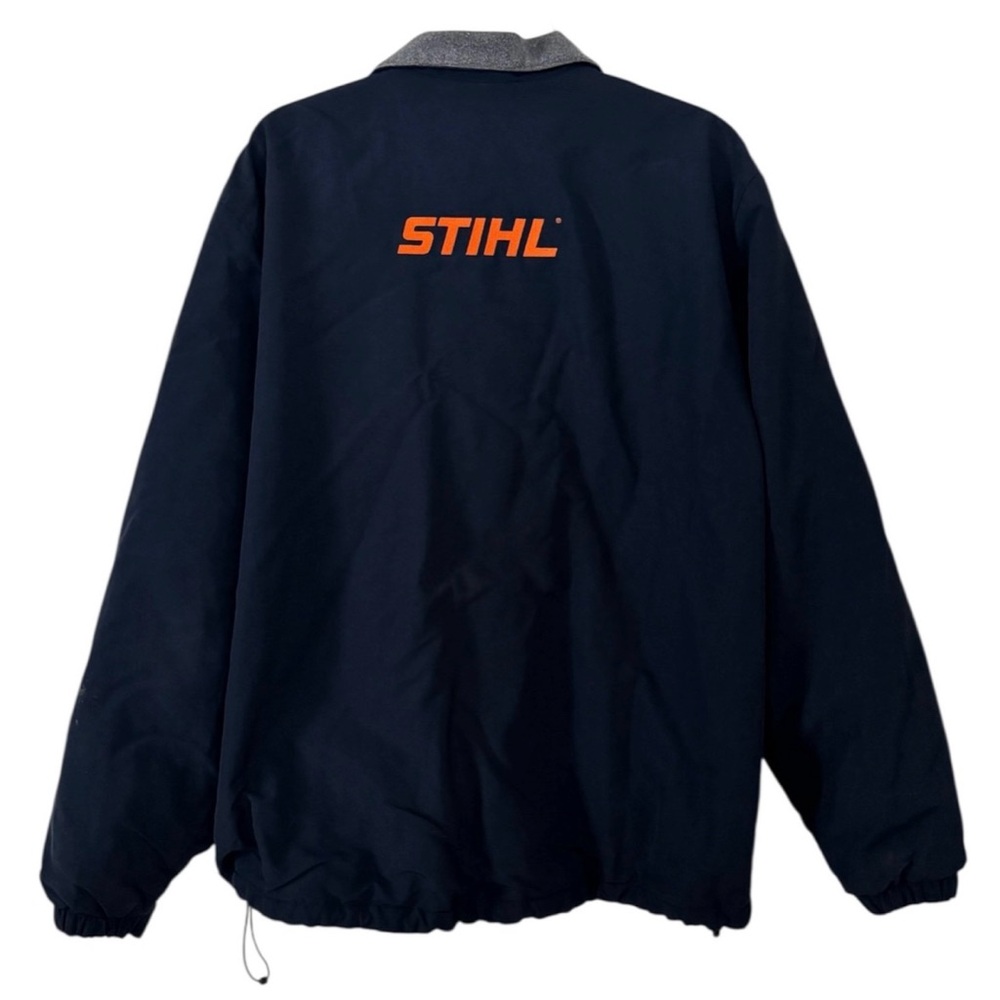 Lands' End Men's Navy Windbreaker with Orange STIHL Logo